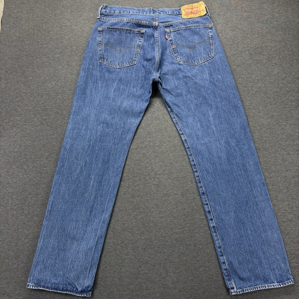 Levi's 501 Jeans Mens 34x32 TAG-36x34 Blue Denim Button Fly Straight Cowboy Work